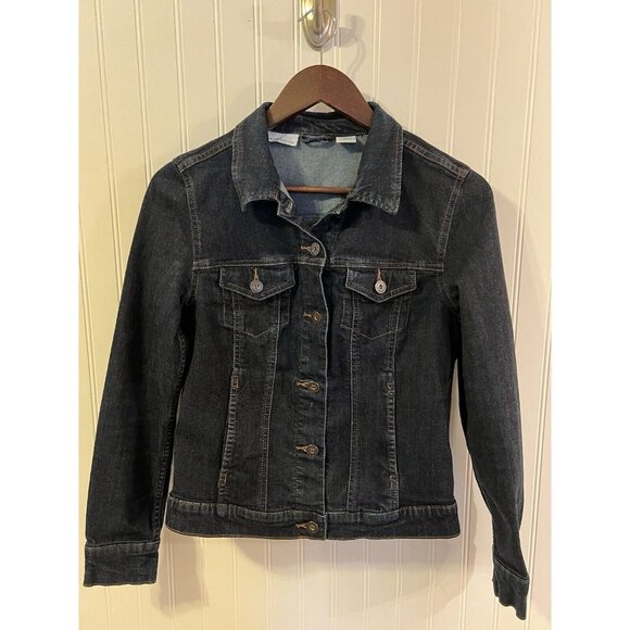 Liz Claiborne Denim Jean Jacket Dark Wash Women’s Size S - Picture 1 of 7